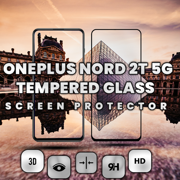 OnePlus Nord 2T - Härdat glas 9H - Super kvalitet 3D Skärmskydd