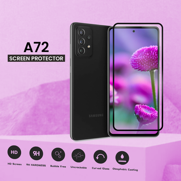 Samsung Galaxy A72 - Härdat glas 9H-Super kvalitet 3D Skärmskydd