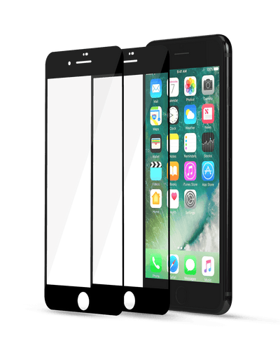 Iphone 7 Plus Black Skärmskydd - Härdat Glas (2-pack)